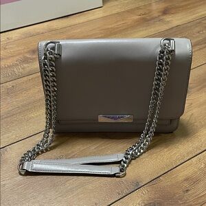 Michael Kors Taupe Crossbody Bag with Silver Chain